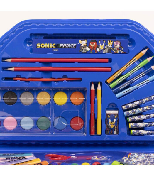 УЧЕНИЧЕСКИ КОМПЛЕКТ ЗА РИСУВАНЕ 50 ЧАСТИ SONIC В БЛИСТЕР