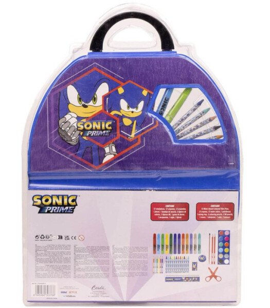 УЧЕНИЧЕСКИ КОМПЛЕКТ ЗА РИСУВАНЕ 50 ЧАСТИ SONIC В БЛИСТЕР